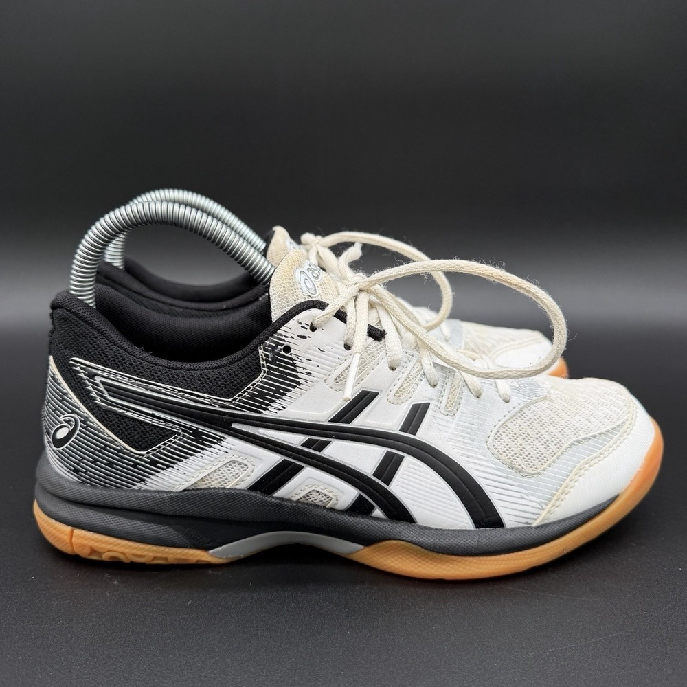 Asics Women's Gel Rocket 9 Athletic court shoes size women 7.5 White Black Gum